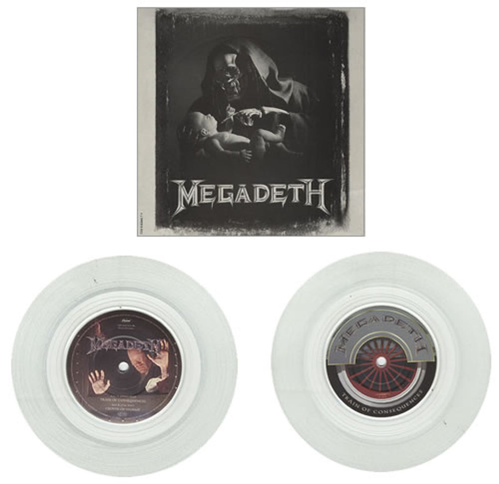 Megadeth Train Of Consequences + Sticker UK 7" vinyl single (7 inch record / 45) MEG07TR39243