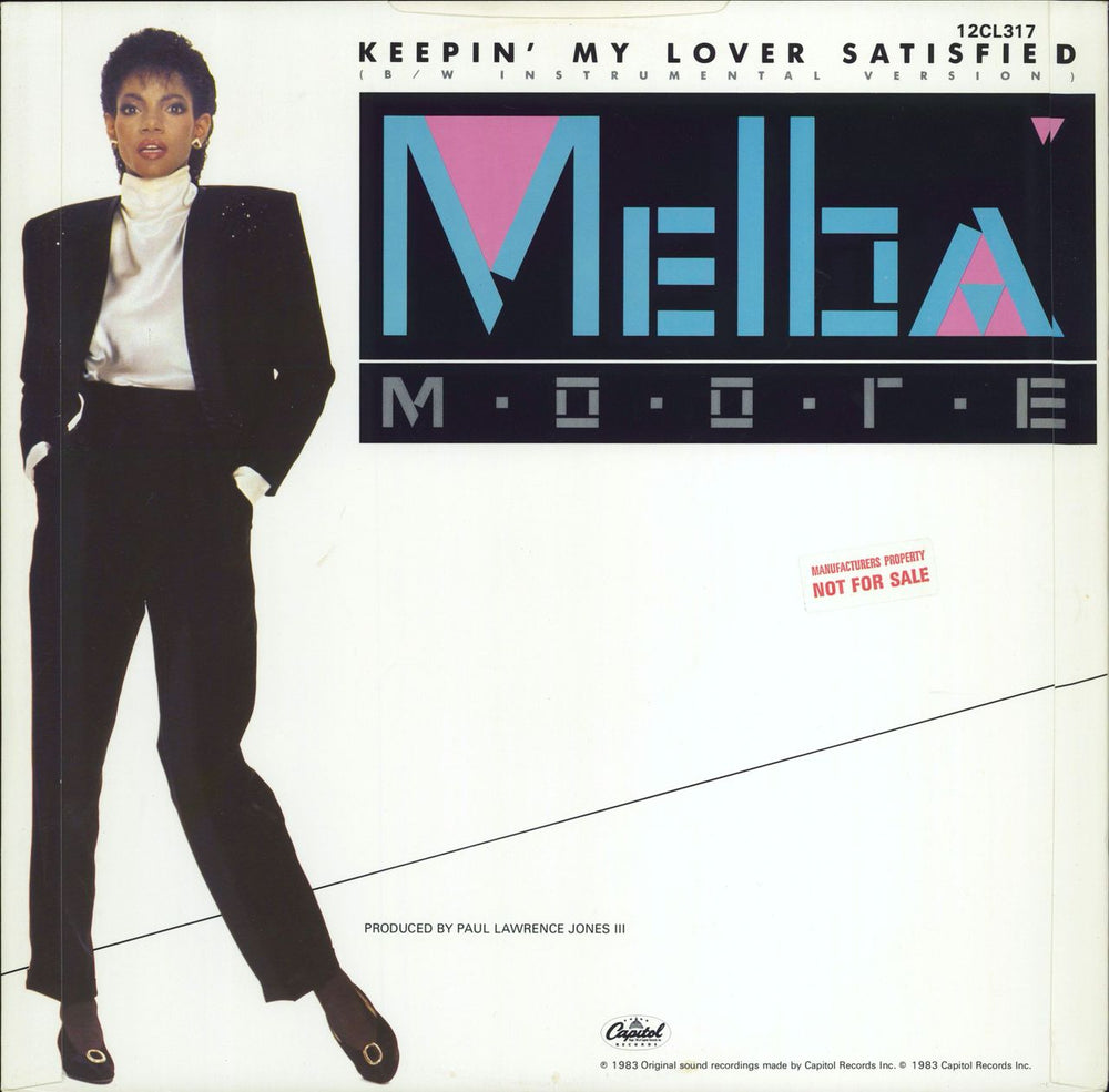 Melba Moore Keepin' My Lover Satisfied UK 12" vinyl single (12 inch record / Maxi-single)