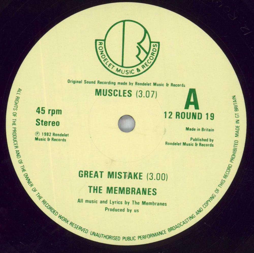 Membranes Muscles UK 12" vinyl single (12 inch record / Maxi-single) EMS12MU826417