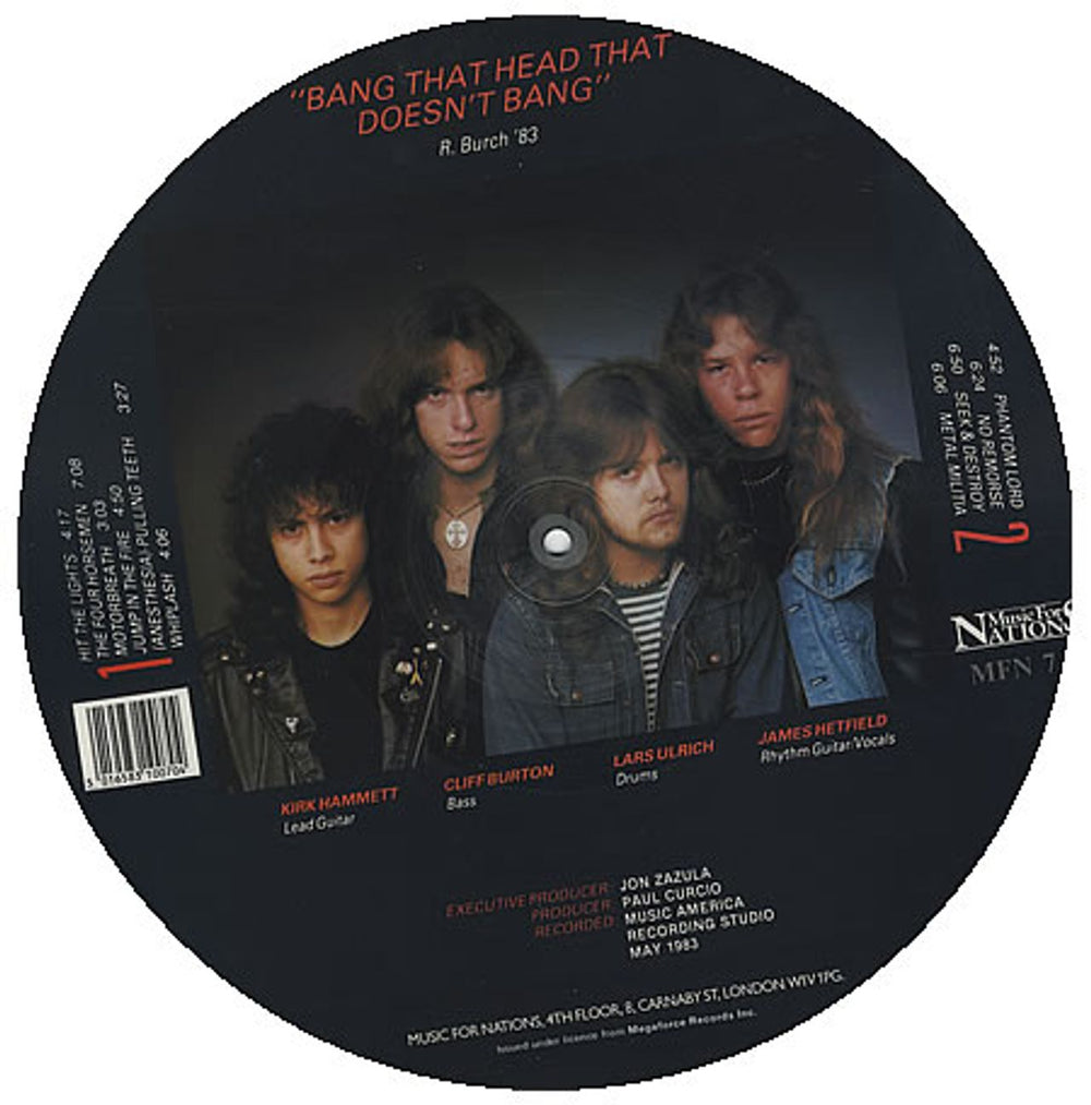 Metallica Kill 'Em All - Barcode UK picture disc LP (vinyl picture disc album) METPDKI166635