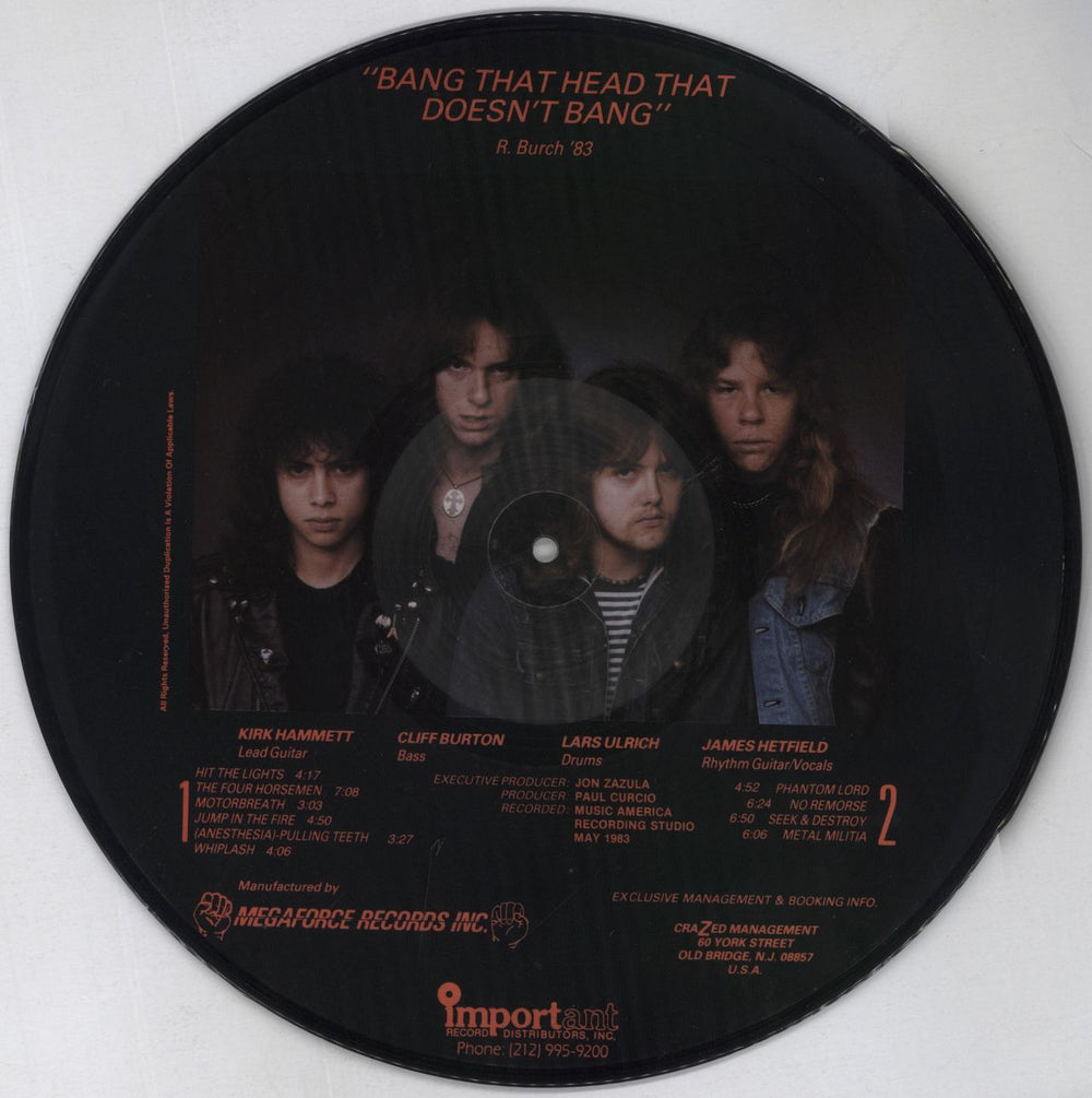 Metallica Kill 'Em All US picture disc LP (vinyl picture disc album)