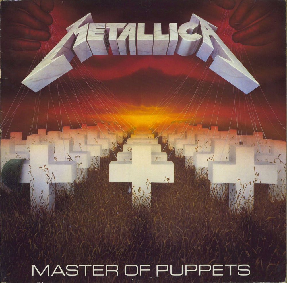 Metallica Master Of Puppets - Aston Clinton - EX + Insert UK vinyl LP album (LP record) MFN60