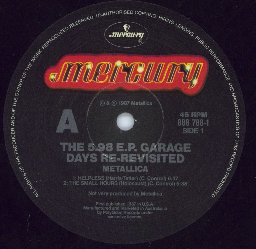 Metallica The $5.98 E.P. Garage Days Re-Revisited Australian 12" vinyl single (12 inch record / Maxi-single) MET12TH282571