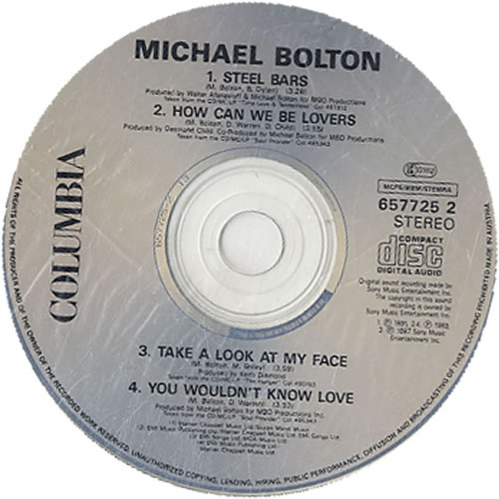 Michael Bolton Steel Bars UK CD single (CD5 / 5") BOLC5ST39122