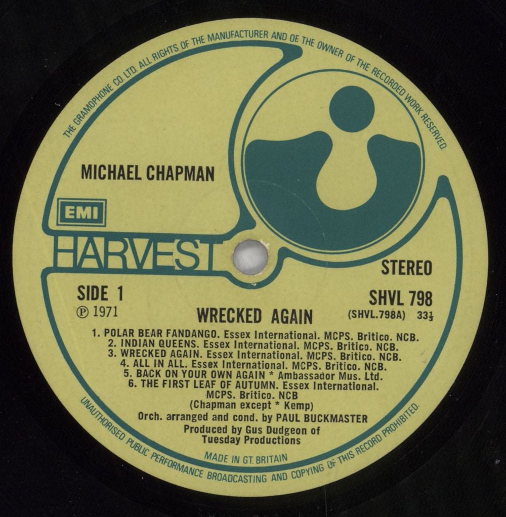 Michael Chapman Wrecked Again - VG UK vinyl LP album (LP record) MCNLPWR828425