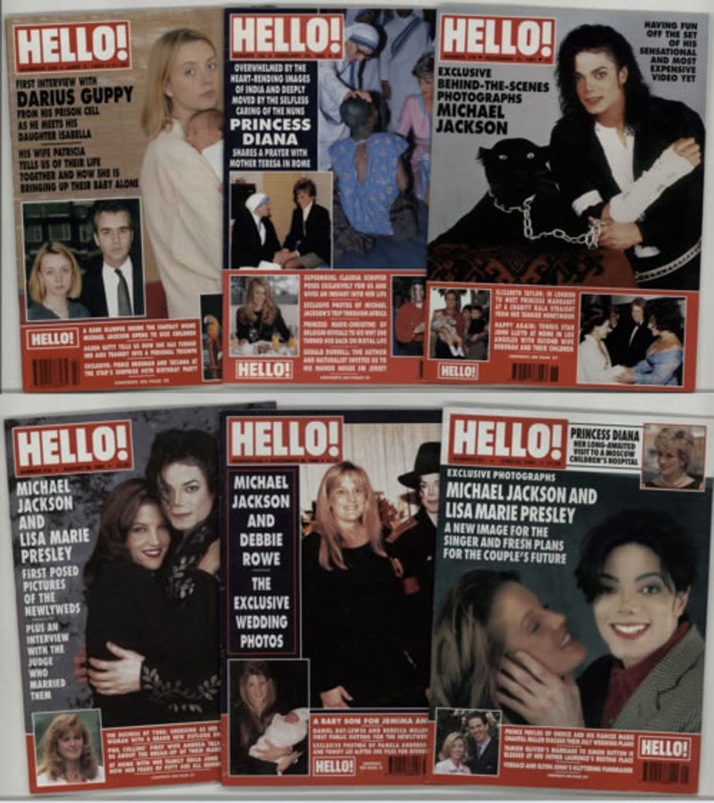 Michael Jackson Hello! - Quantity of Seven 1990s Magazines UK magazine M-JMAHE622072