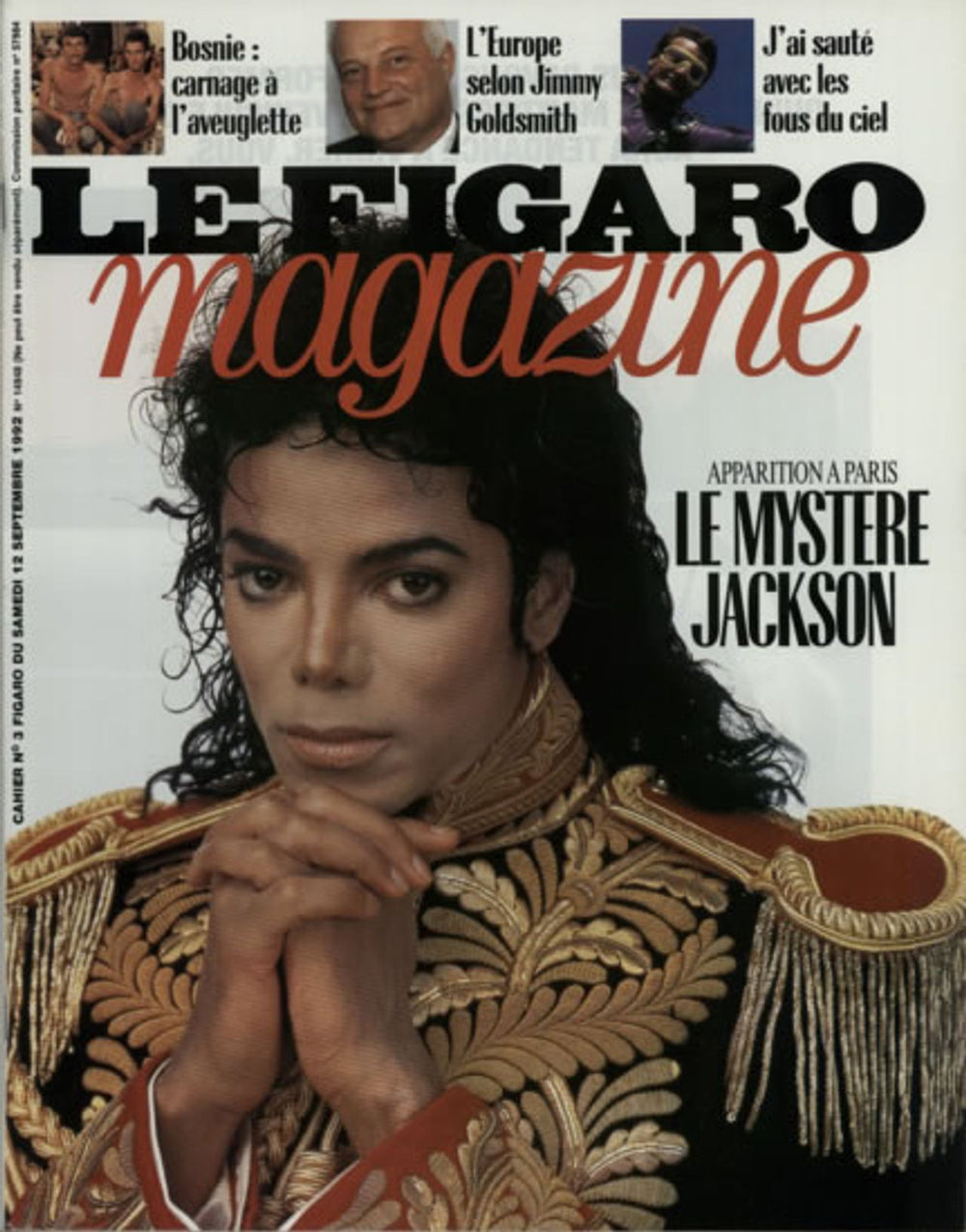 Michael Jackson Le Figaro French magazine SEPTEMBER 1992