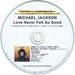 Michael Jackson Love Never Felt So Good + Press Release Japanese Promo CD-R acetate M-JCRLO608204