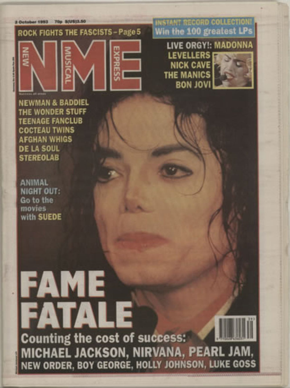 Michael Jackson NME - 2nd October 1993 UK magazine 2 OCTOBER 1993