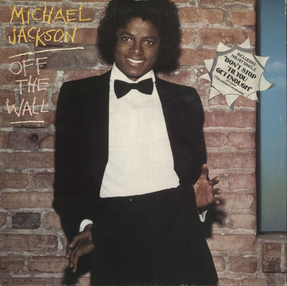 Michael Jackson Off The Wall - shaped-sticker p/s UK vinyl LP album (LP record) EPC83468