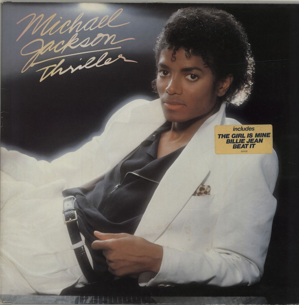 Michael Jackson Thriller - hype sticker Dutch vinyl LP album (LP record) EPC85930