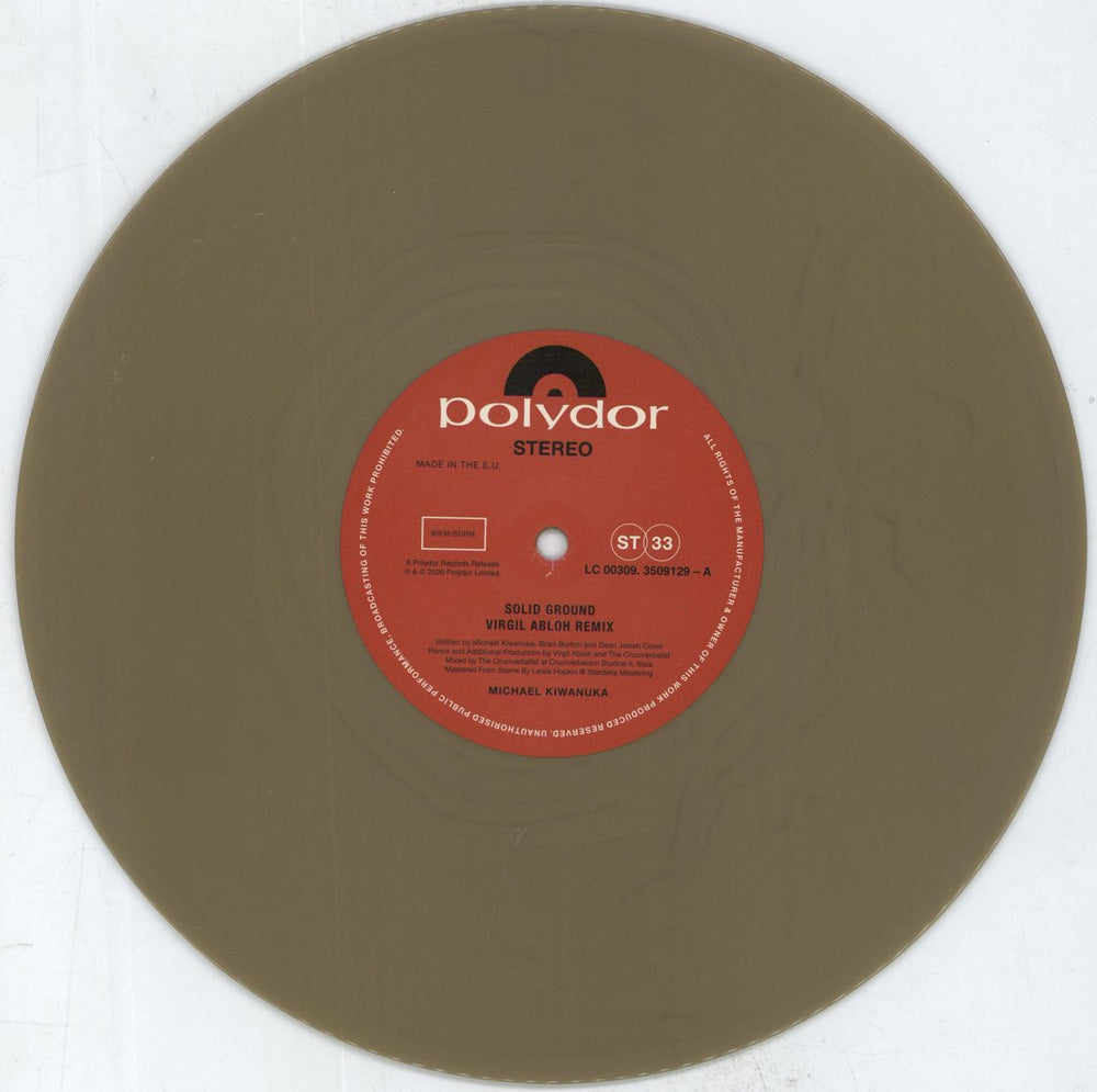 Michael Kiwanuka Solid Ground [Virgil Abloh Remix] - Gold Vinyl UK 10" vinyl single (10 inch record) OJC10SO814930