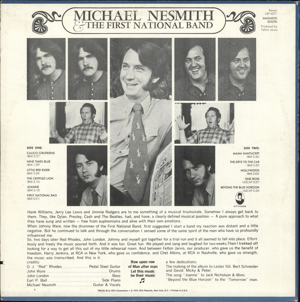 Michael Nesmith Magnetic South - EX US vinyl LP album (LP record) NSMLPMA708801