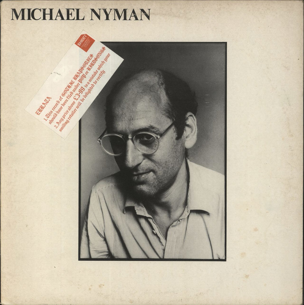 Michael Nyman Untitled - Stickered Sleeve UK vinyl LP album (LP record) SHEET-1