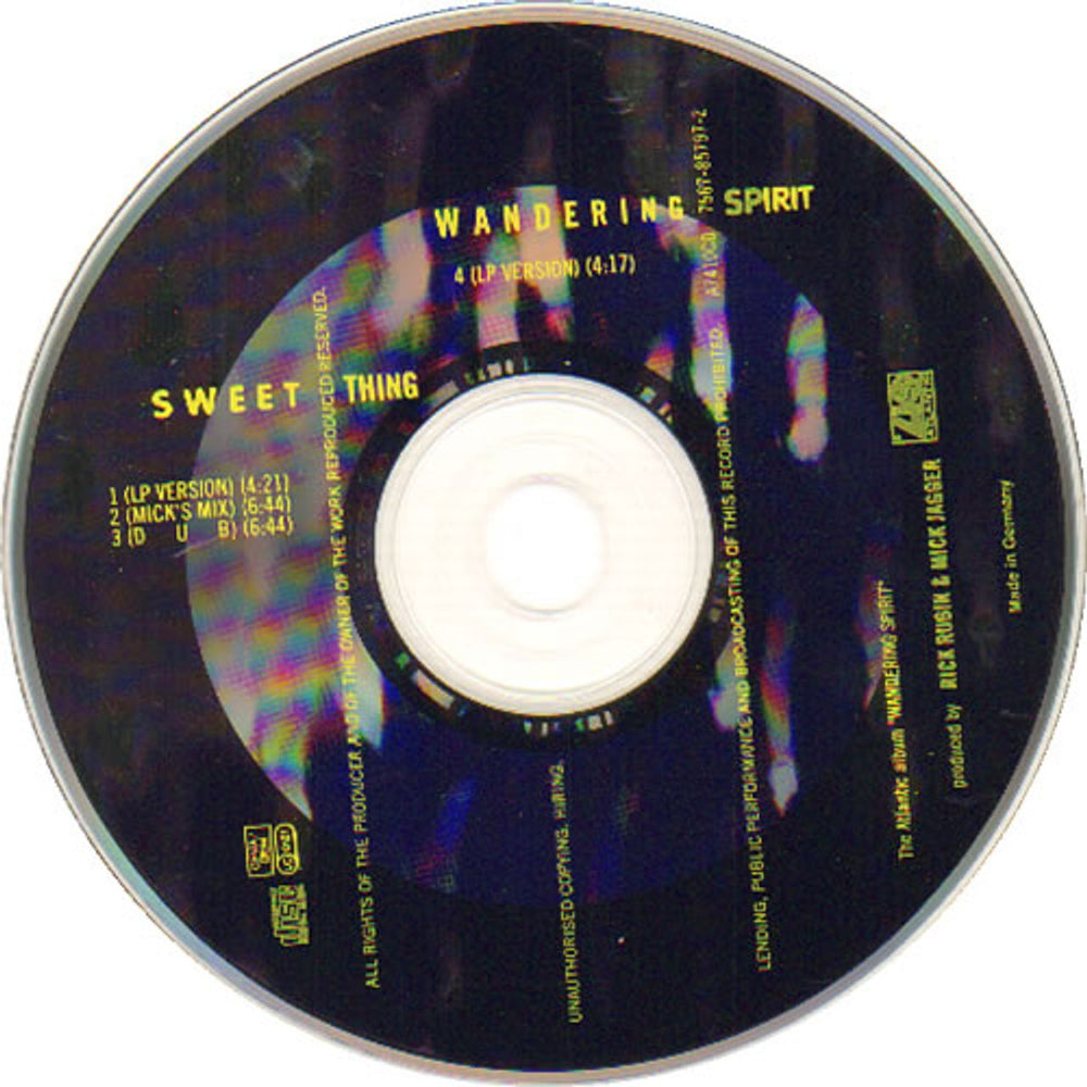 Mick Jagger Sweet Thing - 4 Track German CD single (CD5 / 5") MKJC5SW16353