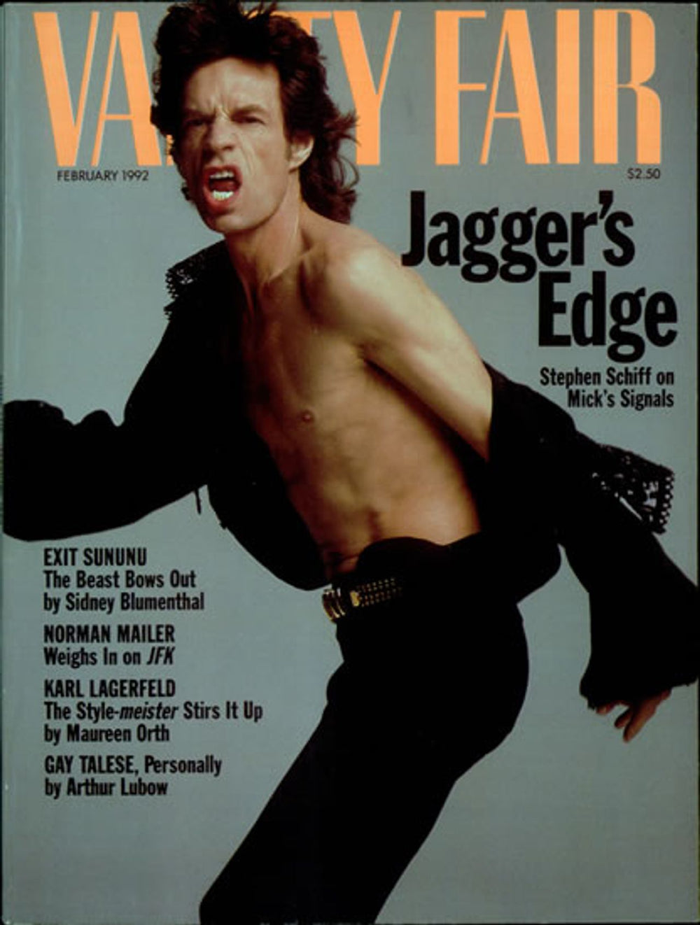 Mick Jagger Vanity Fair US magazine FEB 92