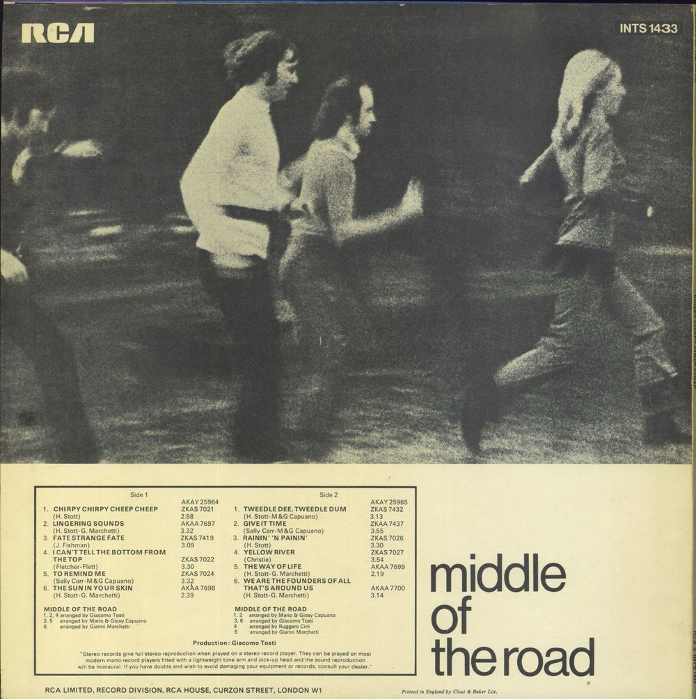 Middle Of The Road Chirpy Chirpy Cheep Cheep UK vinyl LP album (LP record)