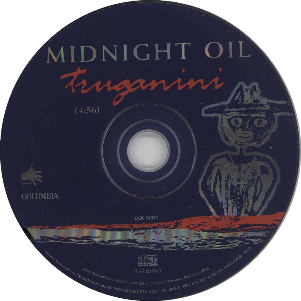 Midnight Oil Truganini US Promo CD single (CD5 / 5")