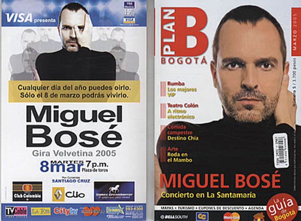 Miguel Bose Plan B Bogota - Marzo 2005 Colombian magazine MAGAZINE