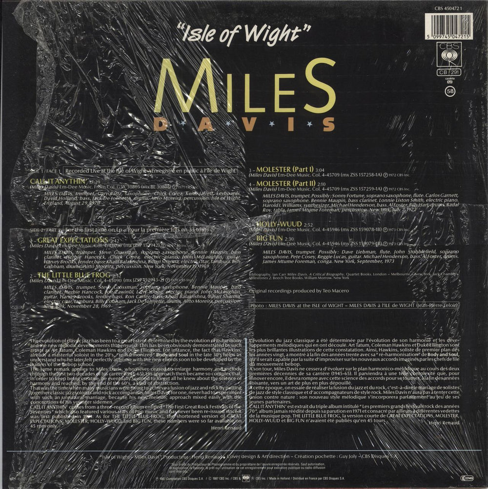 Miles Davis Isle Of Wight Dutch Promo vinyl LP album (LP record) 5099745047215