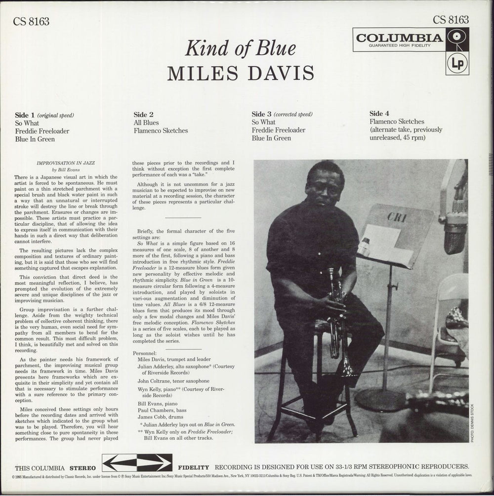 Miles Davis Kind Of Blue - 200gm (2LP) US 2-LP vinyl record set (Double LP Album)