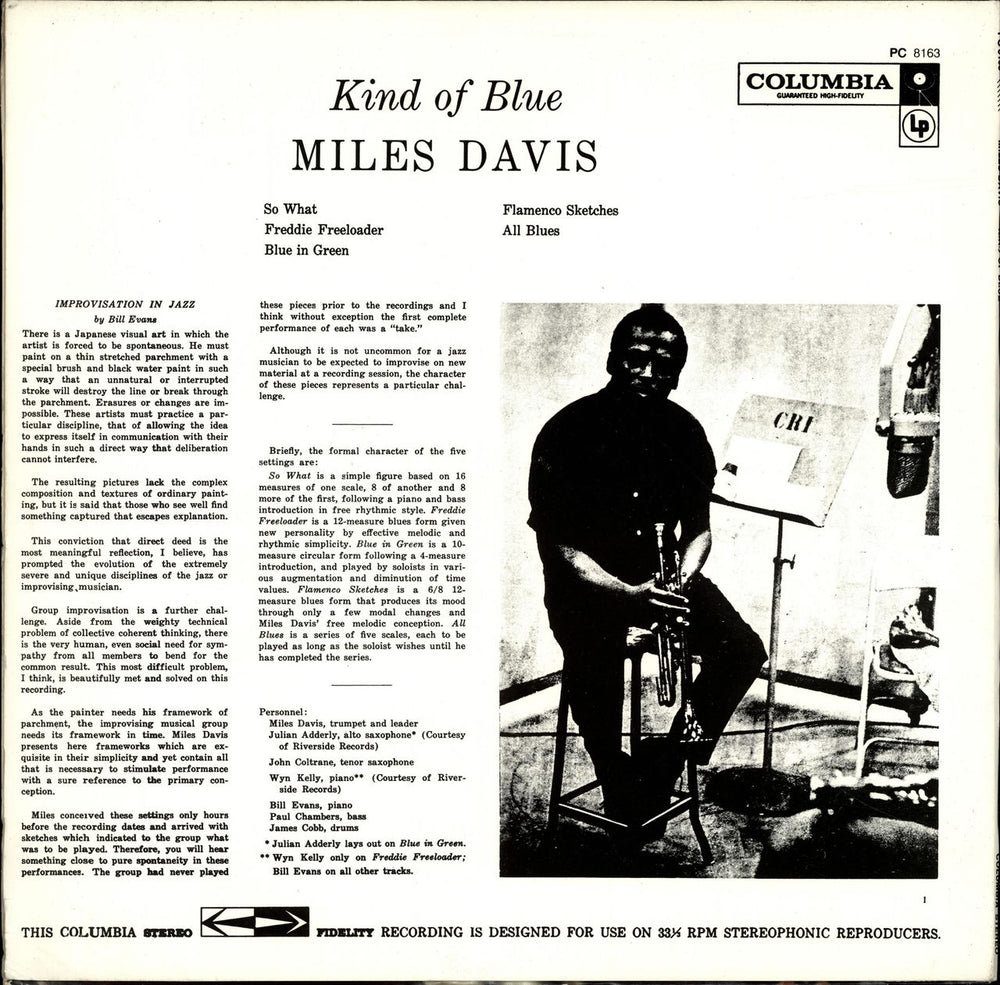 Miles Davis Kind Of Blue US vinyl LP album (LP record)