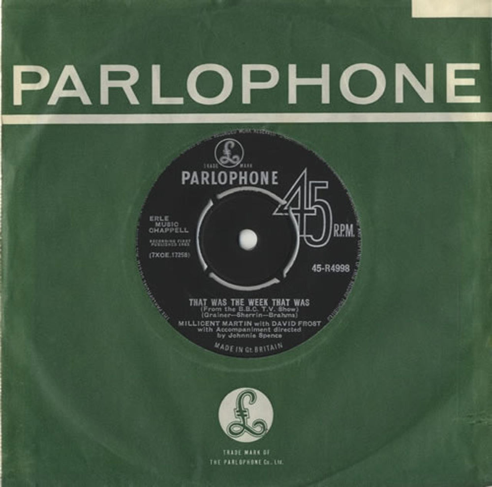 Millicent Martin That Was The Week That Was UK 7" vinyl single (7 inch record / 45) 45-R4998