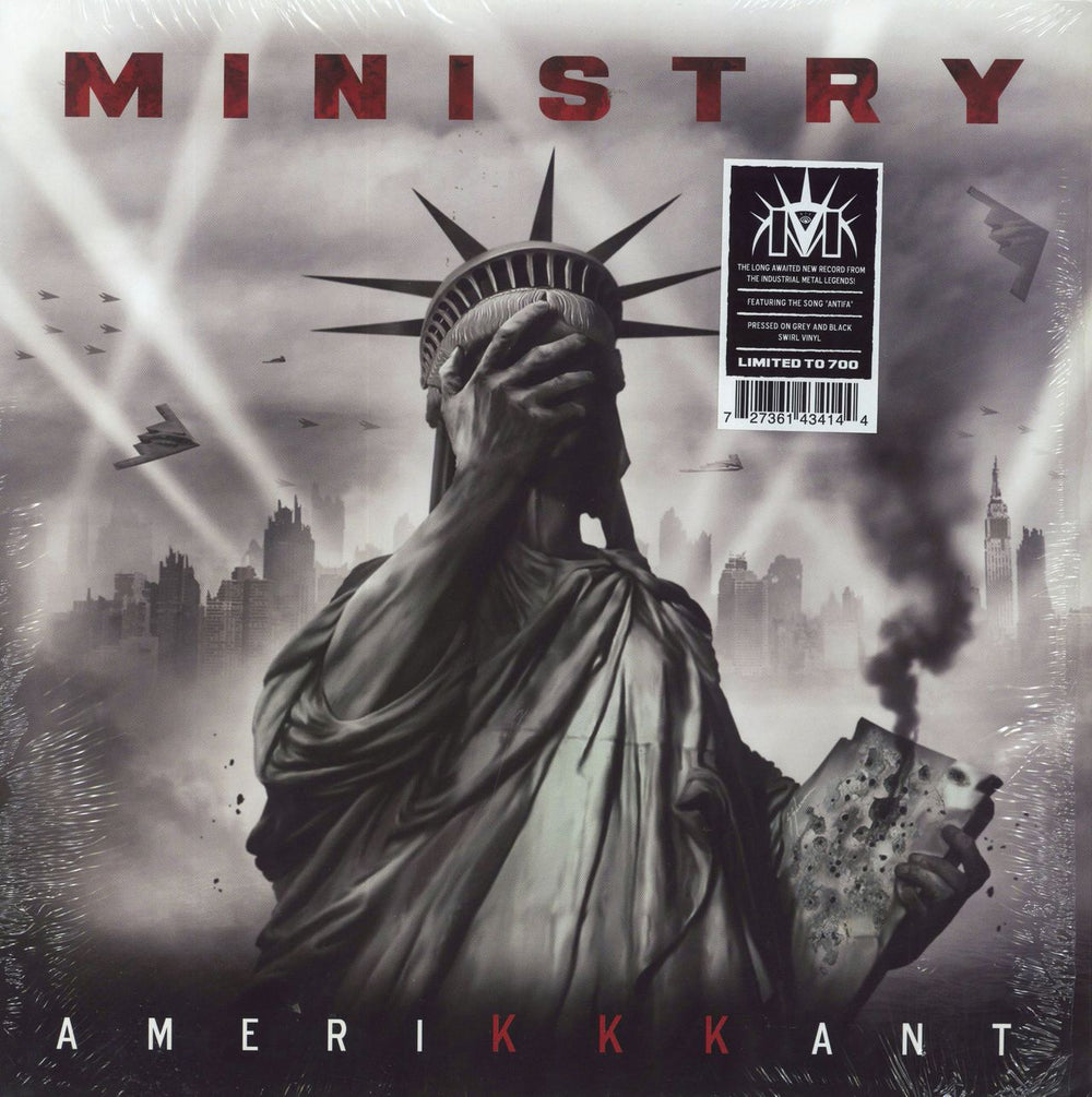 Ministry Amerikkkant - Grey and Black Swirl Vinyl US vinyl LP album (LP record) NB 4275-1