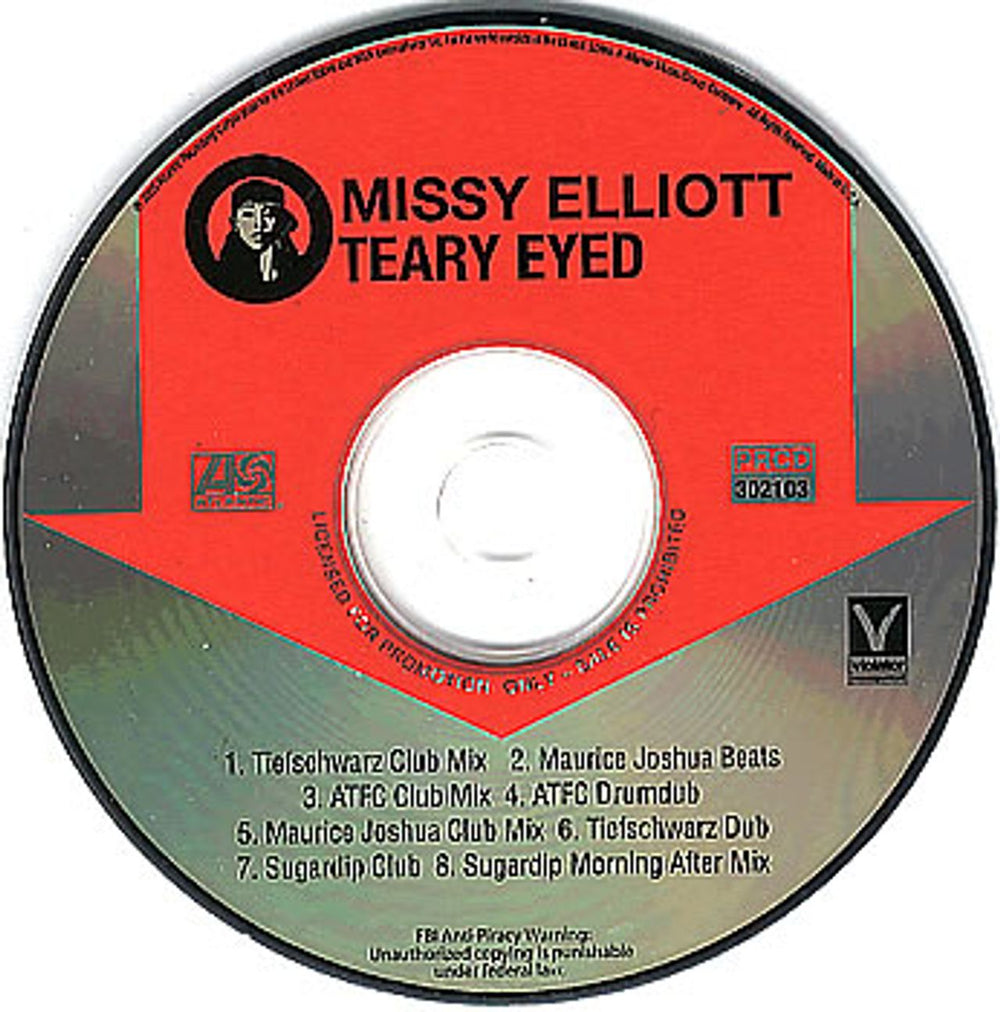 Missy Misdemeanor Elliott Teary Eyed US Promo CD single (CD5 / 5") PRCD302103