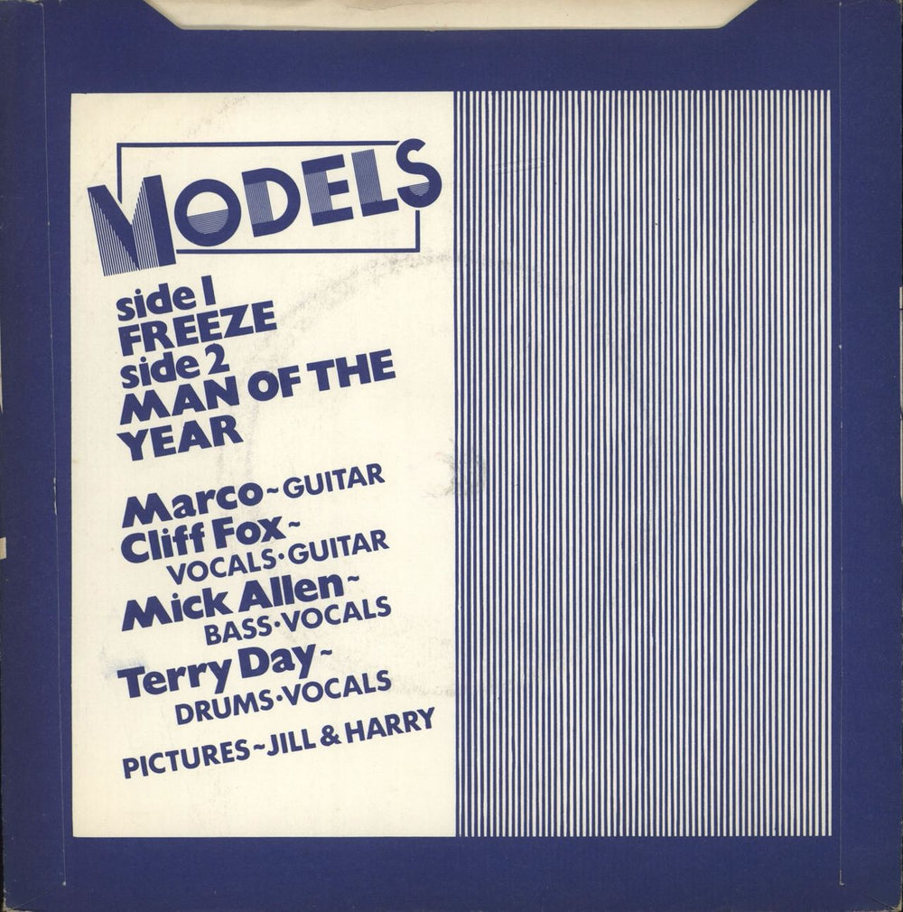 Models (Punk) Freeze / Man Of The Year - 'The Models' label UK 7" vinyl single (7 inch record / 45)