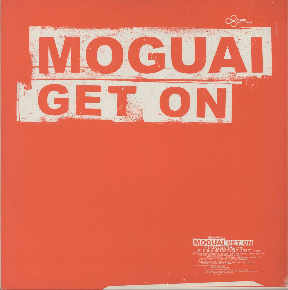 Moguai Get On UK 12" vinyl single (12 inch record / Maxi-single) HOPE044