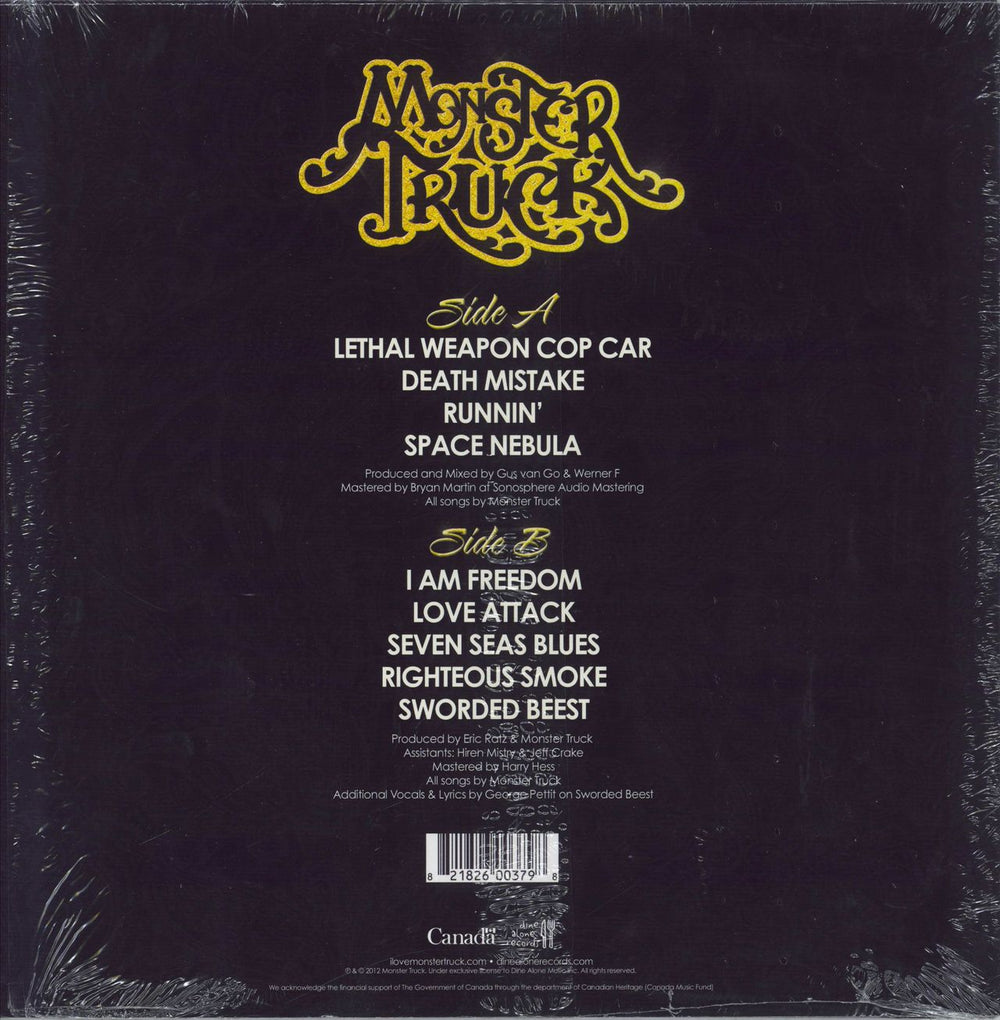 Monster Truck Don't Fuck With The Truck - Gold with Black Smoke Canadian vinyl LP album (LP record) 821826003798