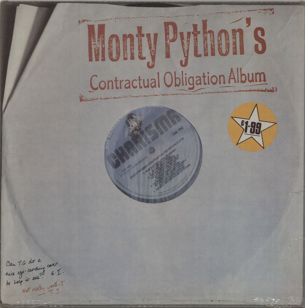 Monty Python Contractual Obligation Album - Sealed UK vinyl LP album (LP record) CAS1152