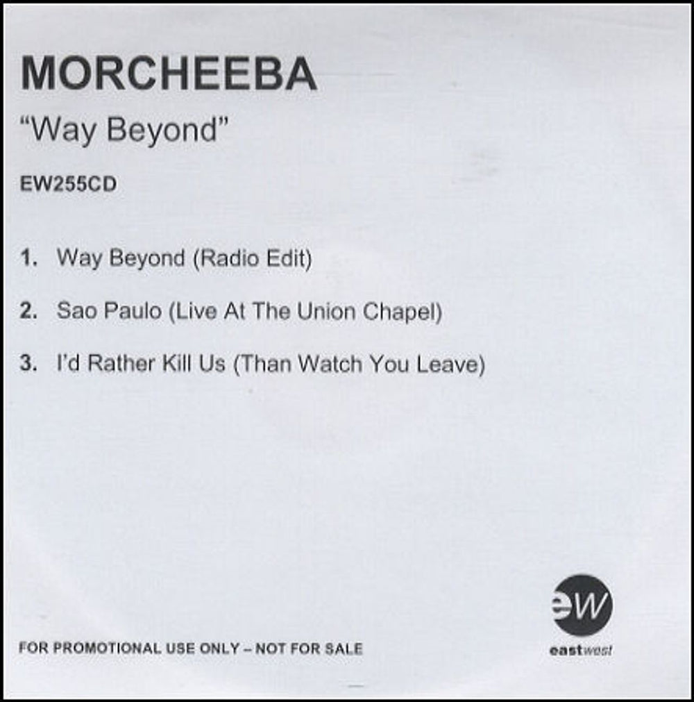 Morcheeba Way Beyond UK Promo CD-R acetate CD ACETATE