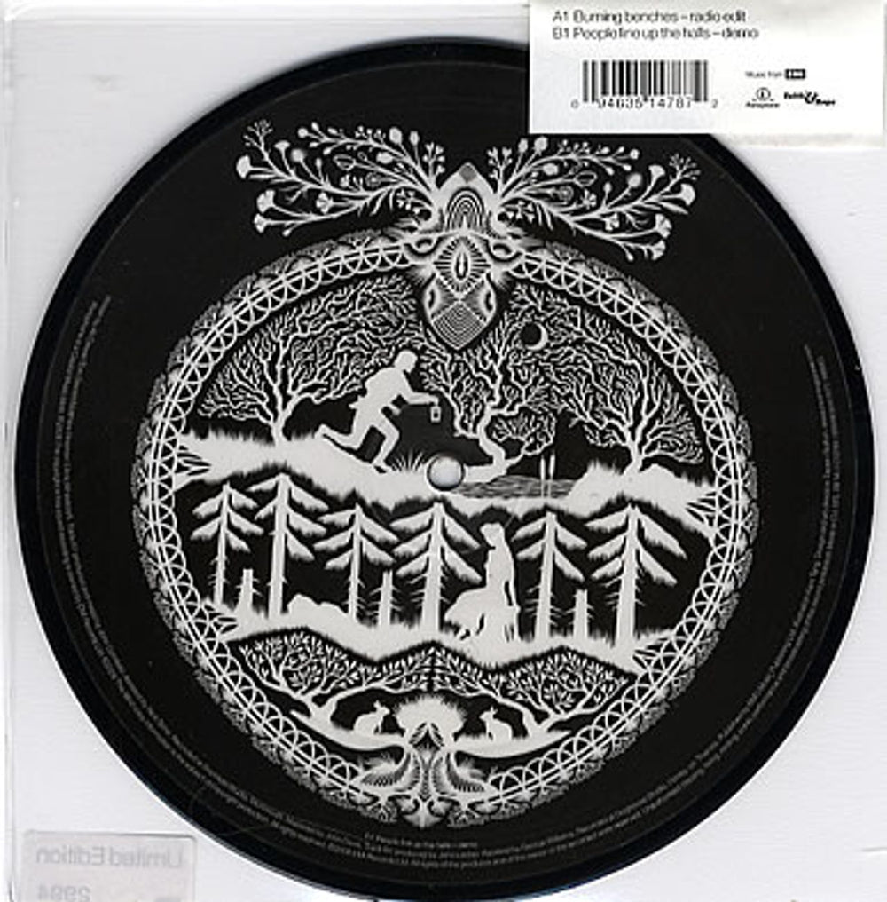 Morning Runner Burning Benches UK 7" vinyl picture disc (7 inch picture disc single) MR-7PBU350345