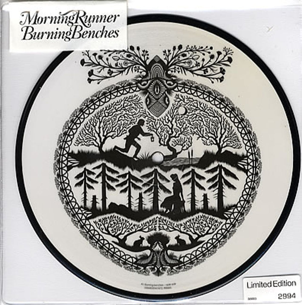 Morning Runner Burning Benches UK 7" vinyl picture disc (7 inch picture disc single) R6683