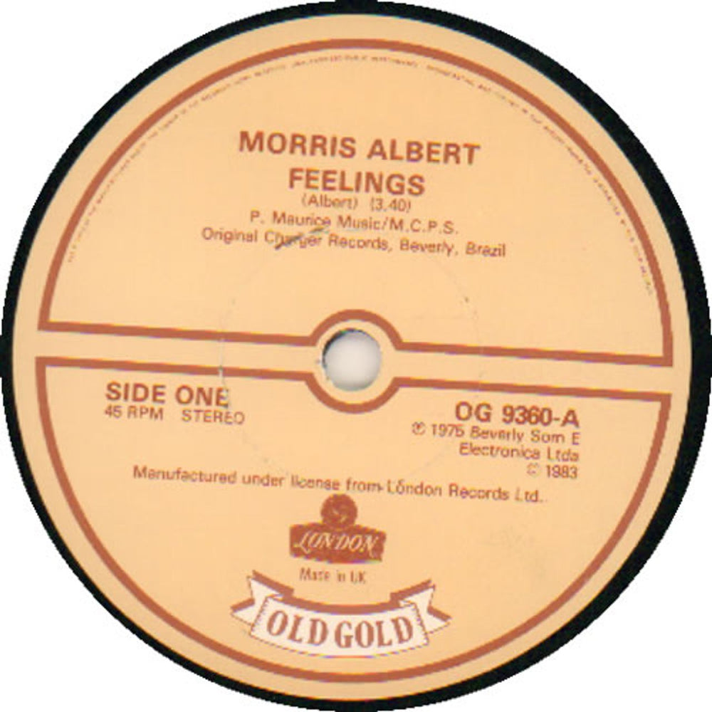 Morris Albert Feelings UK 7" vinyl single (7 inch record / 45) OG9360