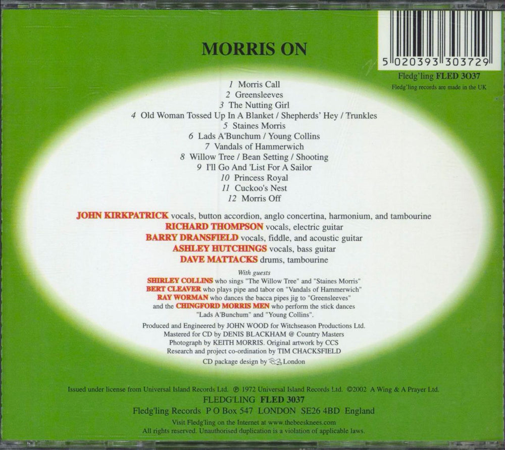 Morris On Morris On UK CD album (CDLP)