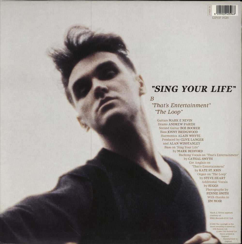 Morrissey Sing Your Life UK 12" vinyl single (12 inch record / Maxi-single) 5099920425968