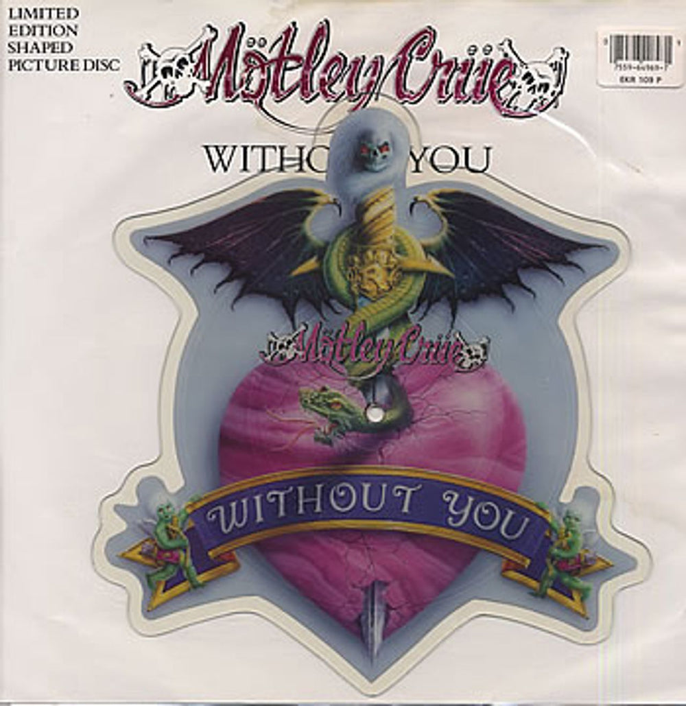 Motley Crue Without You UK shaped picture disc (picture disc vinyl record) EKR109P