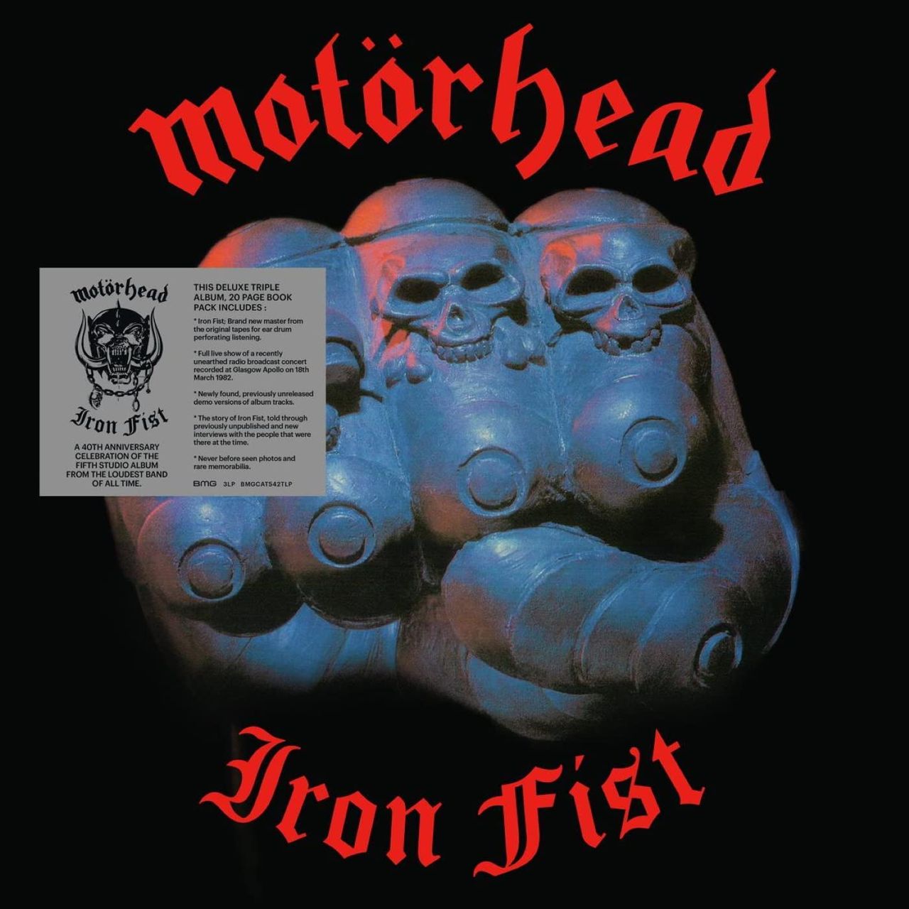 Motorhead Iron Fist - 40th Anniversary Deluxe 3LP Book Pack - Sealed U —  