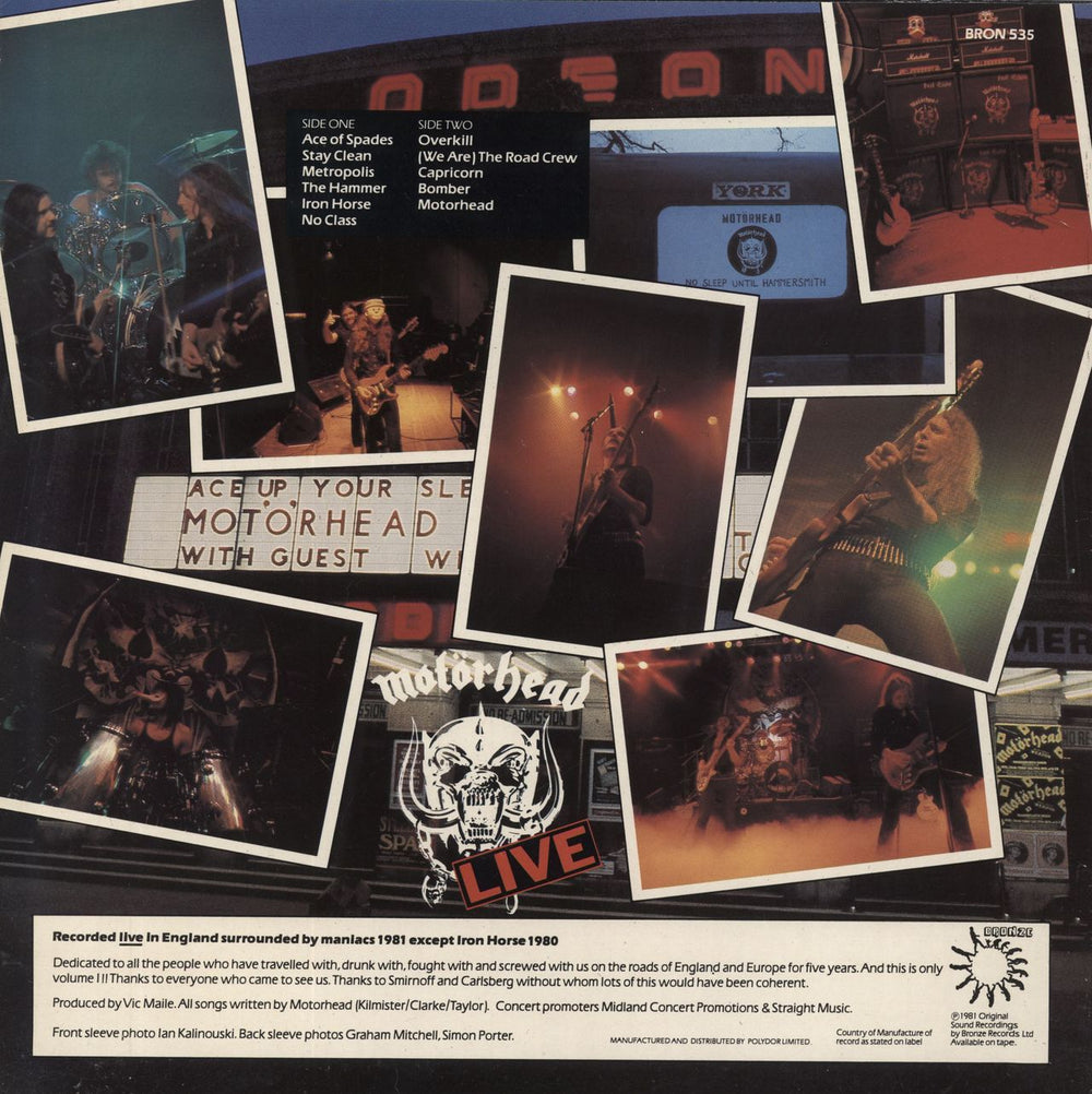 Motorhead No Sleep 'Til Hammersmith - Live Labels UK vinyl LP album (LP record)