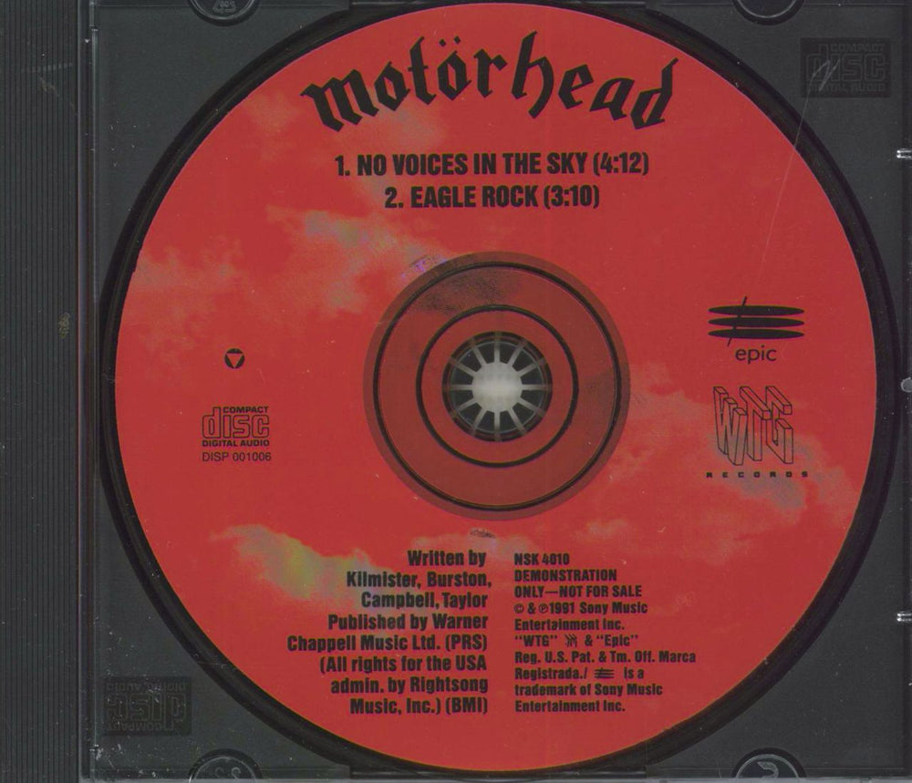 Motorhead No Voices In The Sky US Promo CD single (CD5 / 5") NSK4010