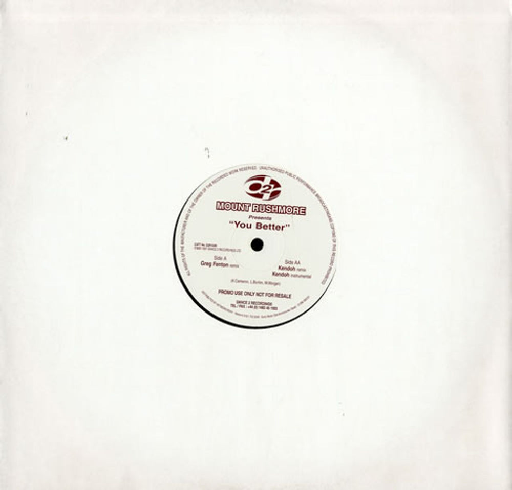 Mount Rushmore (90S) You Better UK Promo 12" vinyl single (12 inch record / Maxi-single) D2R104