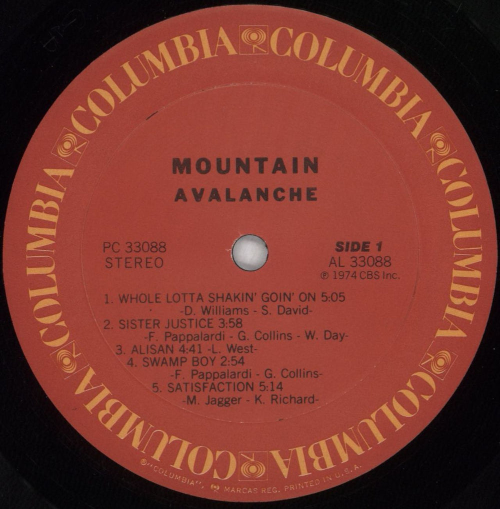 Mountain Avalanche US vinyl LP album (LP record) MOULPAV392320