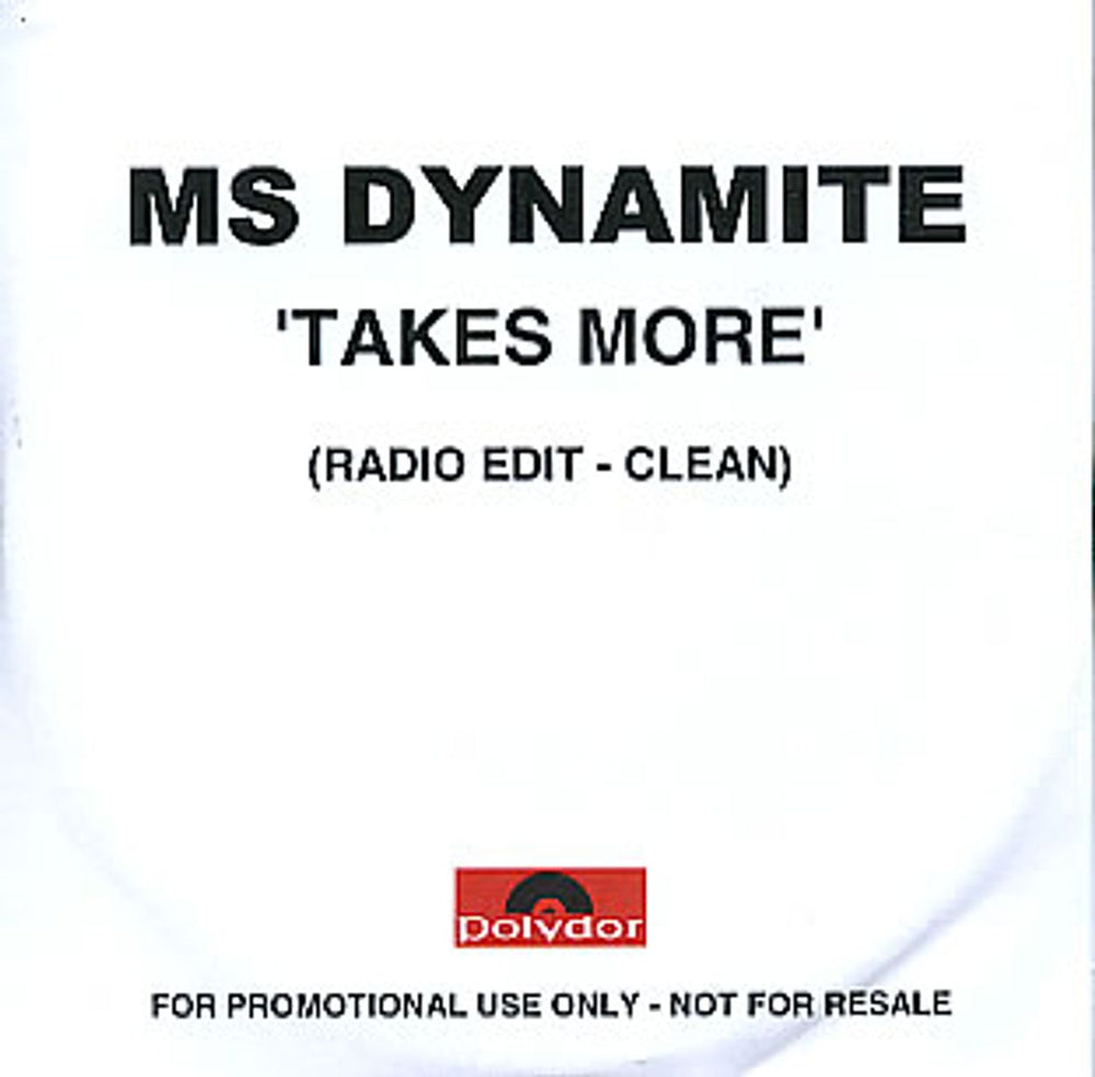 Ms. Dynamite Takes More UK Promo CD-R acetate CD-R ACETATE