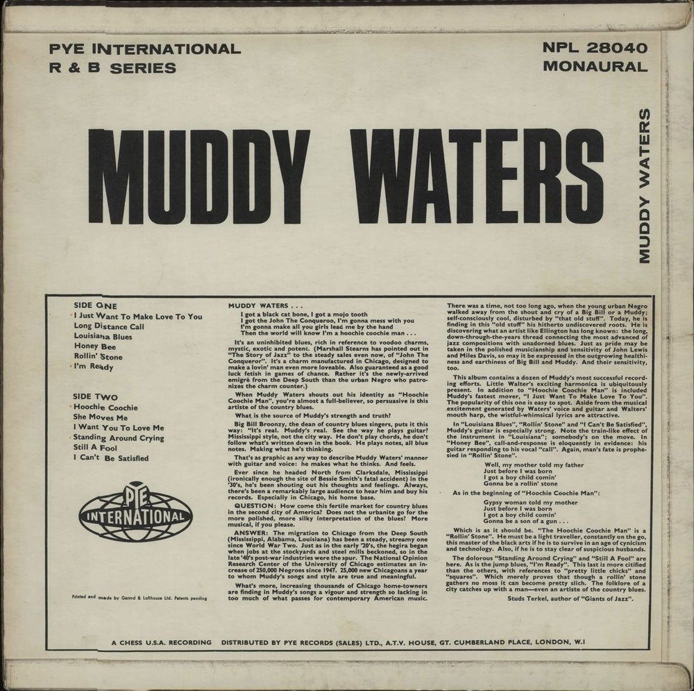 Muddy Waters The Best Of Muddy Waters UK vinyl LP album (LP record) MDWLPTH668754