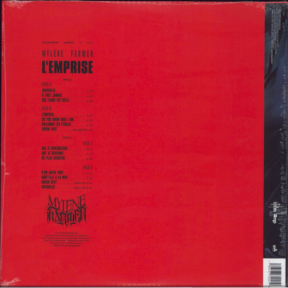 Mylene Farmer L'Emprise - Special Edition - Red Vinyl - Sealed French 2-LP vinyl record set (Double LP Album) 196587722210