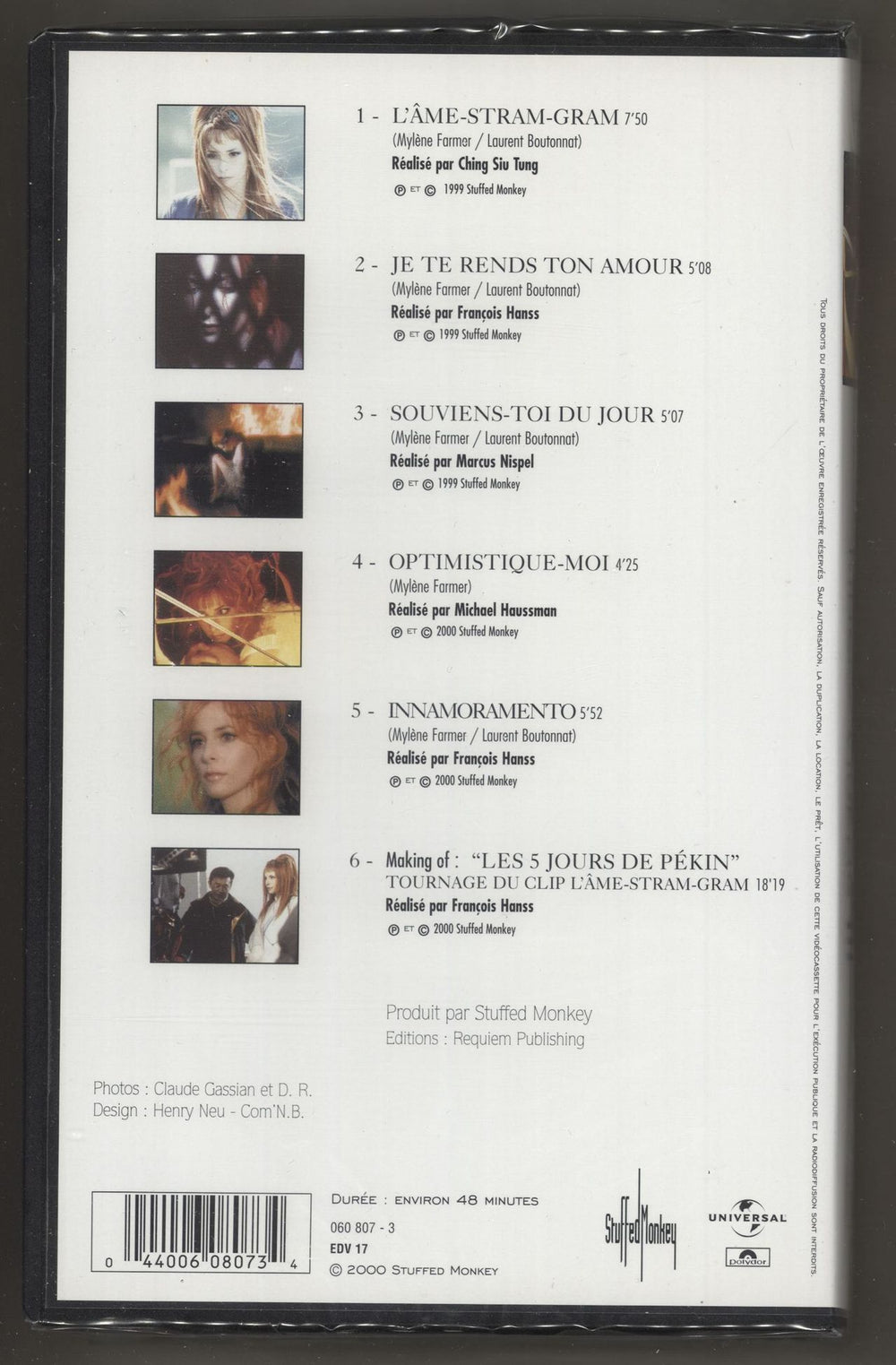 Mylene Farmer Music Videos Volume III French video (VHS or PAL or NTSC) MYLVIMU169065