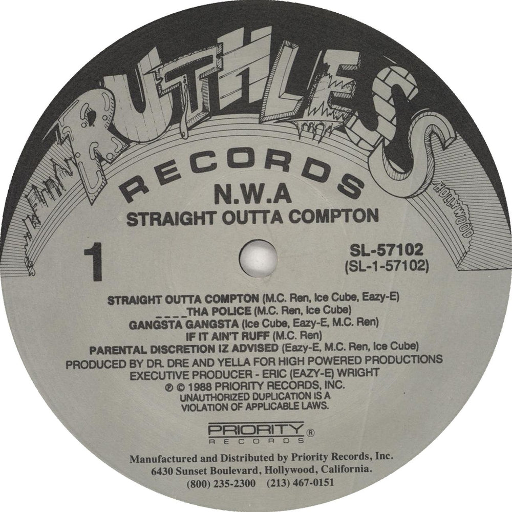 N.W.A. Straight Outta Compton - 1st - EX US Vinyl LP — RareVinyl.com